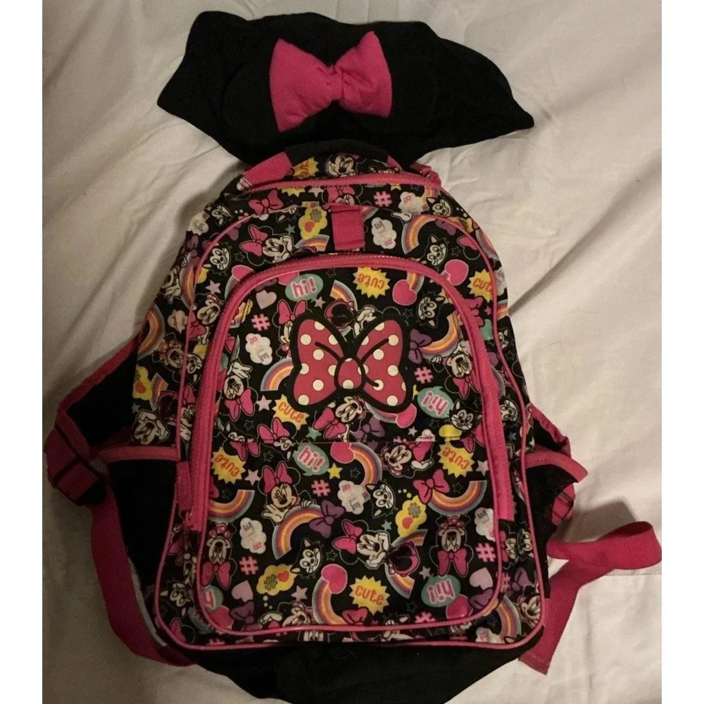Disney Store Minnie Mouse and‎ Figaro Backpack with Hood